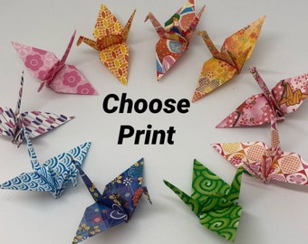 100 Origami Cranes - Kirameki - Japanese Paper - CHOOSE PRINT - Size S