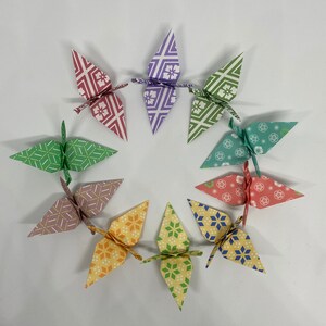 100 Origami Cranes Print Chiyogami Impresso Japanese Paper Size S READY FOR SHIPPING image 4