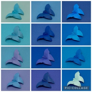96 Origami Schmetterlinge - Blautöne - Japanisches Papier