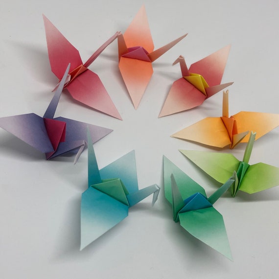 1024 Origami Cranes Harmony Japanese Paper Size S Etsy