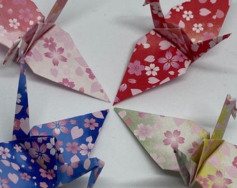 100 Origami Cranes - Saruka Urara - Japanese Paper - Size S - READY FOR SHIPPING