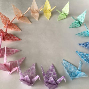 100 Guindastes de Origami - estampa geométrica - Papel Japonês - Tamanho S
