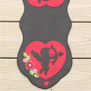 Wool Applique Pattern - &quot;Cupids Garden&quot; Valentines Day Themed Table Runner / Candle Mat / Penny Rug PDF Instant Download