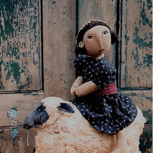 The Country Cupboard Primitive Folk Art Rustic Farmhouse Home Decor Doll Pattern Sheep Pattern Sewing DIY Craft PDF Pattern Instant Download