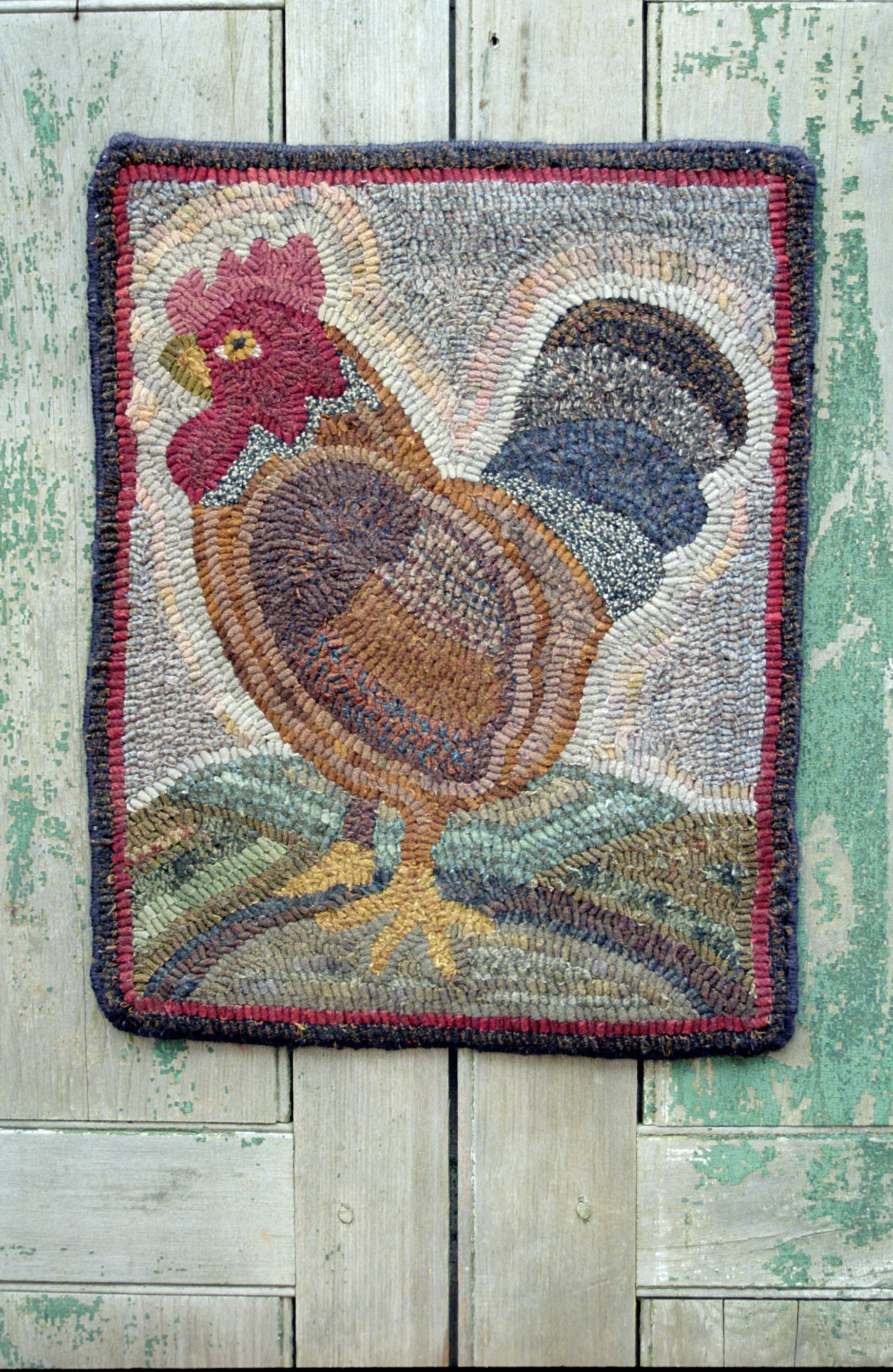 Rustic Rug Hooking Folk Art Rooster Rug Hooking Pattern: Rustic Home Decor (PDF Pattern ...