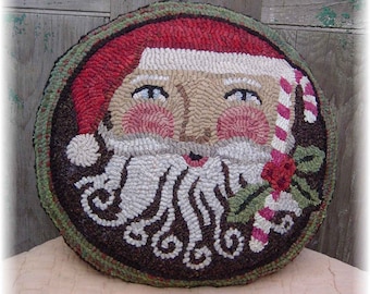 Folk Art Santa Pillow Pattern: Rug Hooking or Applique (PDF Pattern)