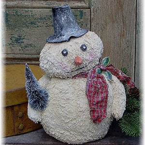 Instant Download PDF PATTERN DIY Craft Sewing Folk Art Snowman Doll for Primitive, Rustic, Country or Farmhouse Home Decor