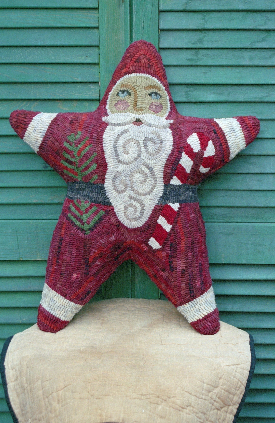 Flying Santa Rug Pattern Santa Rug Hooking Pattern: Christmas Star Design (PDF Pattern) - Etsy