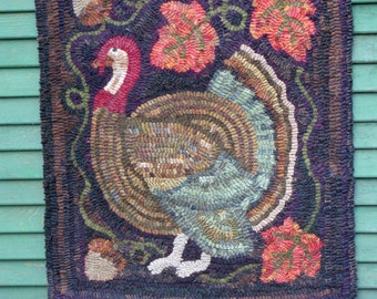 Folk Art Turkey Rug Hooking Pattern: Thanksgiving Decor (PDF Pattern)