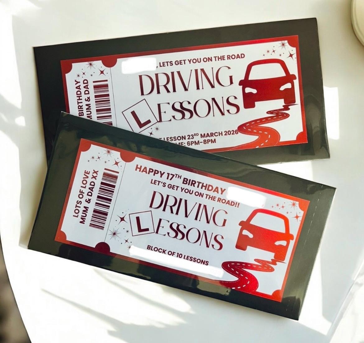 Foiled Driving Lesson Voucher, Learner Driver Gift, Unique Driving ...