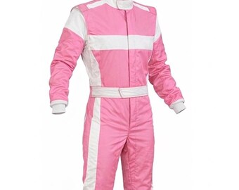 Traje de karting rosa hecho a mano / Equipamiento personalizado para piloto de karting con regalos