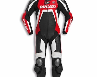 Traje de cuero rojo para hombre para carreras de moto: Equipamiento de protección para pista / Equipamiento para motociclismo / Equipamiento para deportes de motor