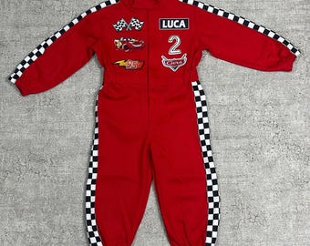 Handmade Go Kart Suit For Toddlers | Kid Racing Car Costume | Motorsport Gear With Free Gloves And Balaclava