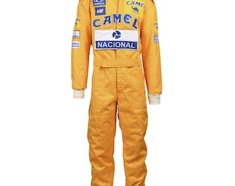 Handmade Go Kart Racing Suit Yellow | Driver Custom Motorsport Karting Gear With Free Gifts