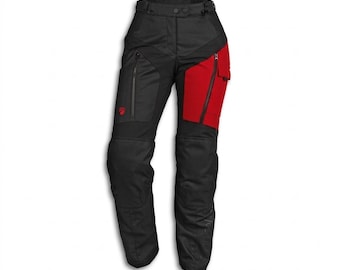 Pantalones Explorer Tour C5 de tejido textil / Pantalones para hombre y mujer con certificación CE impermeables / Equipamiento para motociclistas en color negro