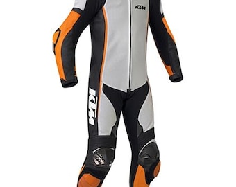 Conjunto de traje de cuero para motociclismo de competición para hombre: Equipamiento de protección para pista / Equipamiento para motociclismo / Equipamiento para deportes de motor