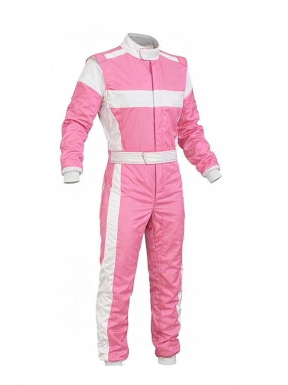 Handmade Go Kart Racing Suit Pink | Driver Custom Motorsport Karting Gear With Gifts