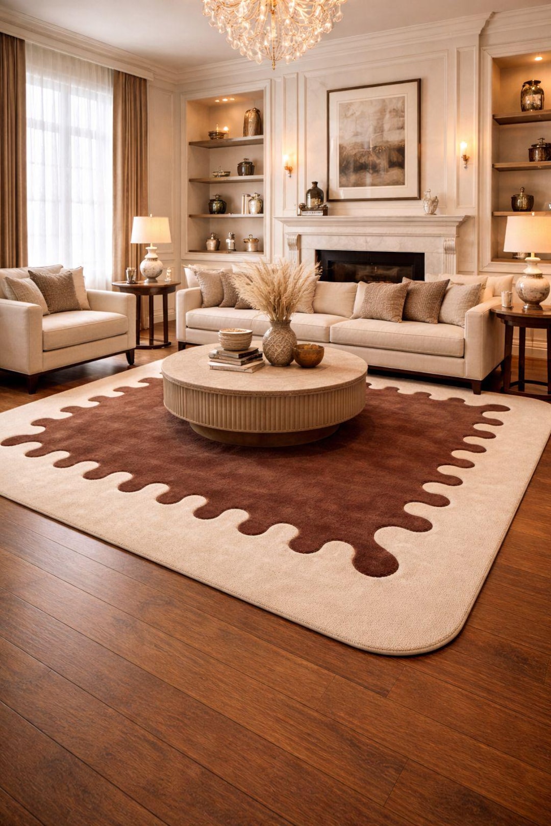 Unique Rug Not Rectangle Modern Abstract Area Rug, Unique Shape Rug, Handmade Living Room Rug ...