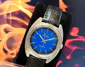 Vintage HMT Kohinoor Blue Dial Mechanical Watch | 17 Jewels Hand Winding Wrist Watch