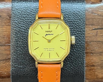 Vintage HMT Jamuna Gold Dial Mechanical Watch | 17 Jewels Para Shock | Retro Indian Ladies