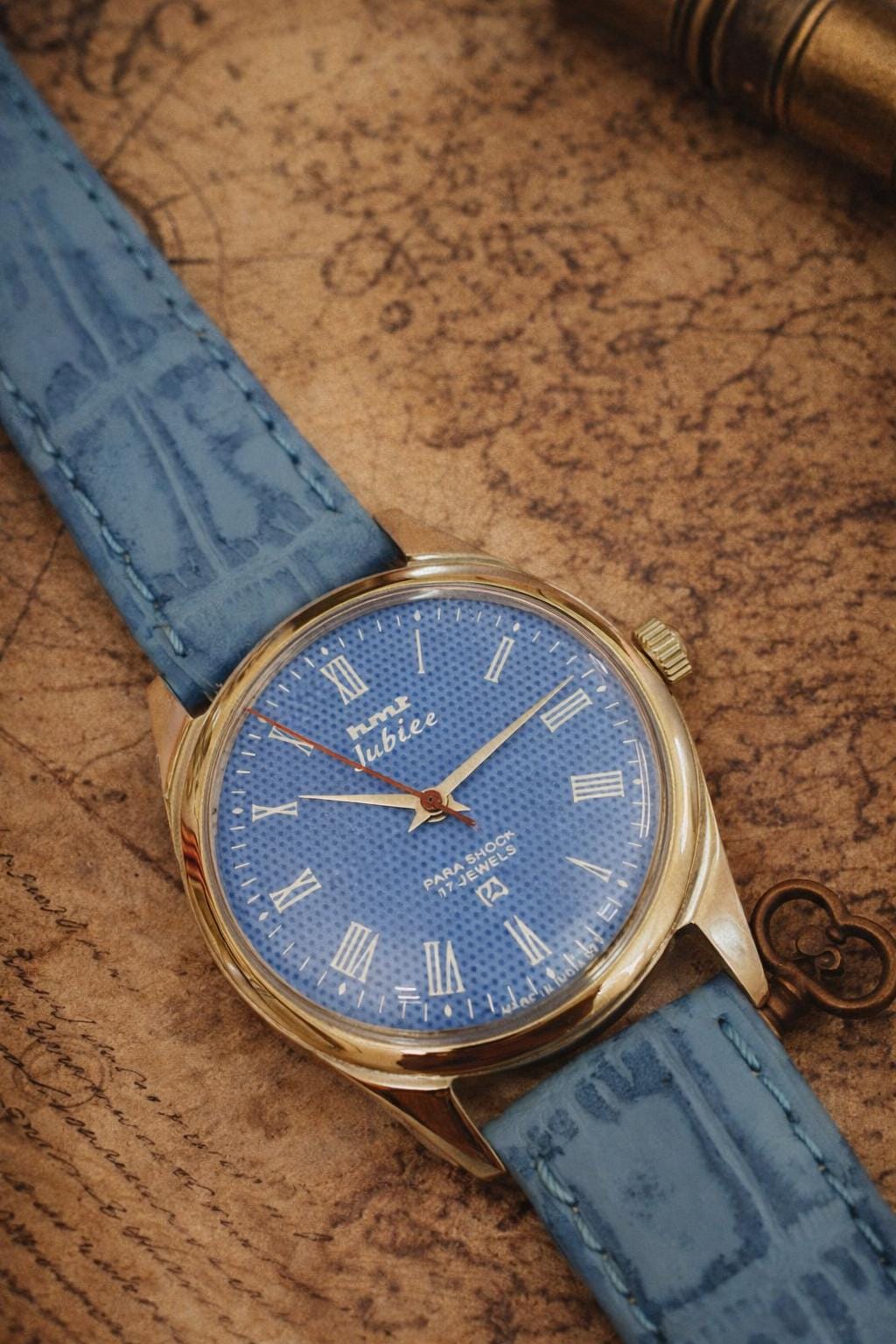 Vintage Jubilee 17 Jewels Ladies Wristwatch with Blue Dial The Stone Age Antiques (Ajesh Jose) | Beautiful Rare Seiko  main image 3
