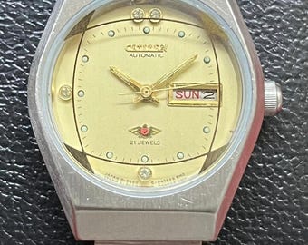 Vintage Citizen Ladies  Automatic Watch | Champagne Dial, Day Date, Stainless Steel Bracelet (Japan Made)