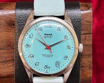 Vintage HMT Janata Tiffany Blue Dial | Tamil Numerals | 17 Jewels Hand Winding Mechanical Watch | Men's Vintage Wrist Watch