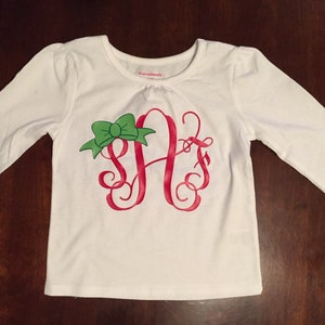 Personalized Christmas monogram shirt for girls