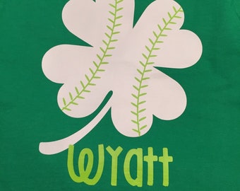 St. Patrick's Day Baseball Shamrock personalized  short sleeve tshirt * St Patricks Day * Irish * St. Patty's