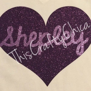 Glitter heart Personalized Valentine long sleeve tshirt