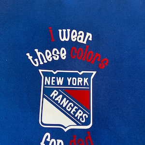 Personalized baby hockey one piece creeper or tshirt * Daddy's boy * grandpa * Rangers * New York
