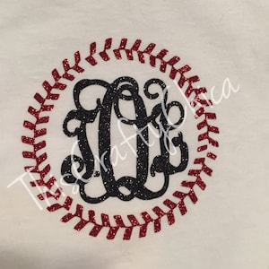 Glitter Baseball Monogram Short sleeve shirt