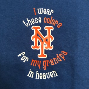 Personalized baby baseball one piece creeper or tshirt Daddy's boy grandpa Mets New York image 3