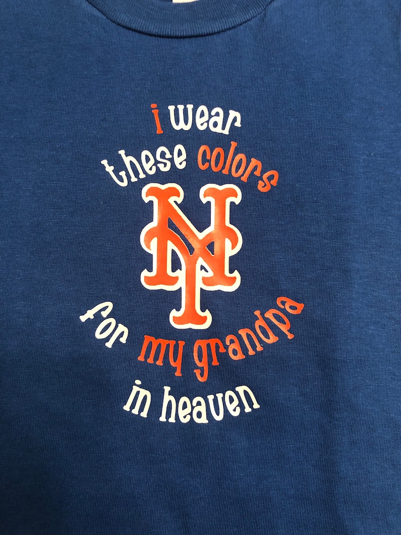 Personalized baby baseball one piece creeper or tshirt Daddy's boy grandpa Mets New York image 3