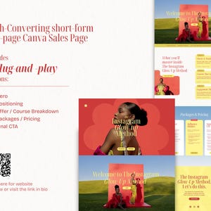 Mini Canva Sales Page Template for Course Creators | One-Page Conversion Layout | Instant Download image 2