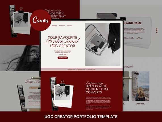 Canva Website for UGC Creator Portfolio, Services Page, Influencer, Content Creator, Social Media Manager