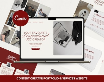 UGC Creator Portfolio + Services Page | One-Page Conversion Layout | Editable Canva Website Template | Instant Download