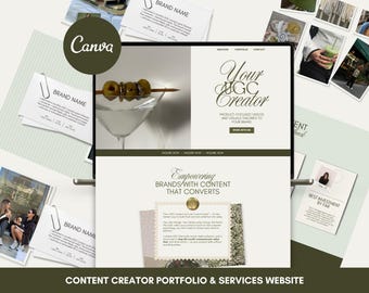 UGC Creator Services Page + Portfolio | One-Page Conversion Layout | Editable Canva Website Template | Instant Download