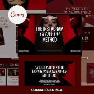 Szablon strony docelowej Canva | Strona gotowa do realizacji zamówienia kursu i coachingu | Układ kreatora produktów cyfrowych | Edytowalna witryna internetowa