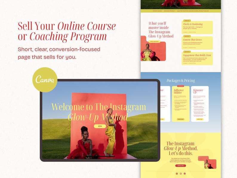 Mini Canva Sales Page Template for Course Creators | One-Page Conversion Layout | Instant Download image 6