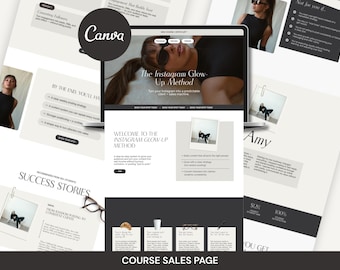 Canva Sales Page Template, Course Landing Page for Coaches, Digital Product Creators