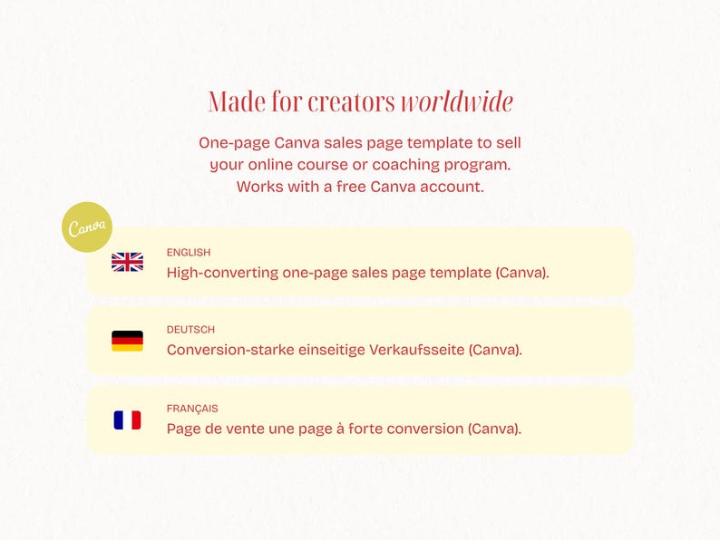 Mini Canva Sales Page Template for Course Creators | One-Page Conversion Layout | Instant Download image 10