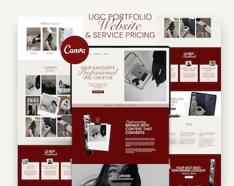 UGC Portfolio Canva Website Template, Media Kit, Content Creator Services & Pricing Landing Page