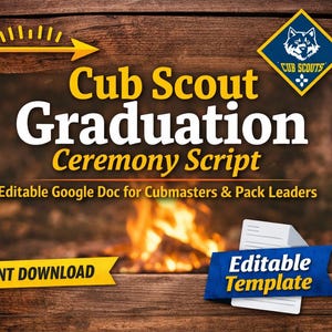 Cub Scout Graduation Ceremony Script | Arrow of Light Bridging (Editable Template)