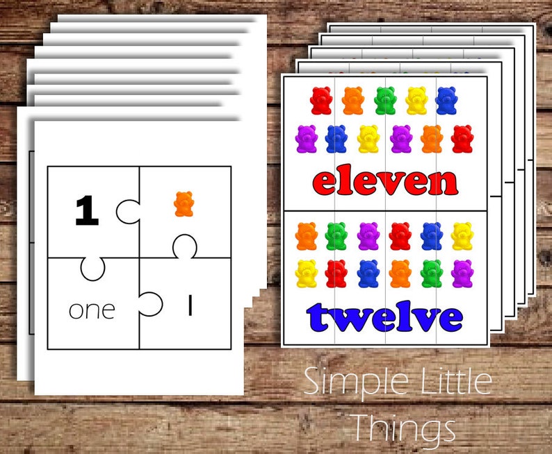 counting bears puzzles diy printables for toddlers