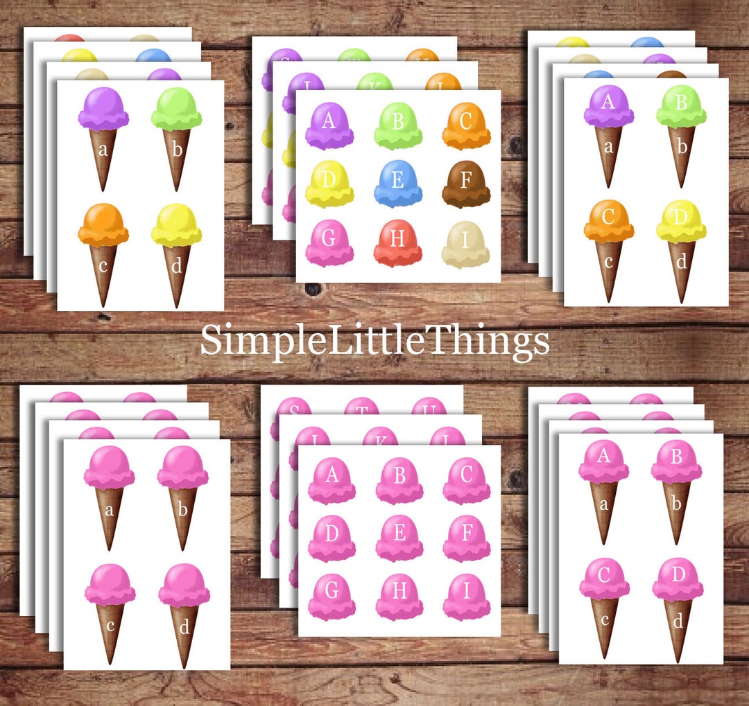 Alphabet Matching Ice Cream Cones Activity - DIY Printables for ...
