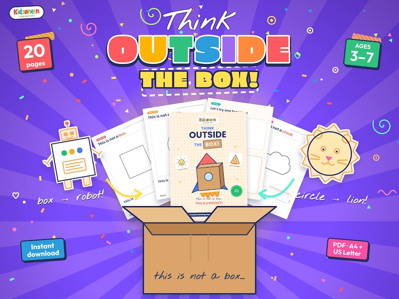 Think Outside the Box! — Creative Drawing Book — sample page 1