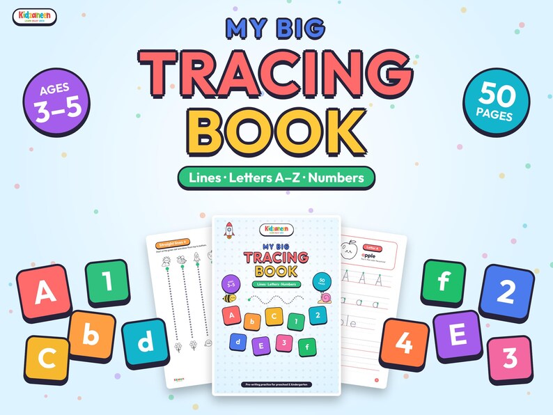 My Big Tracing Book — Lines, Letters & Numbers — sample page 1