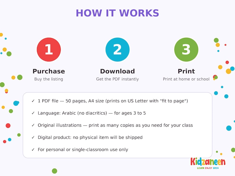 My Kindergarten & Me — Arabic & English Activity Book — sample page 6