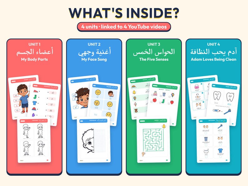 My Body — Bilingual Arabic & English Activity Book — sample page 2